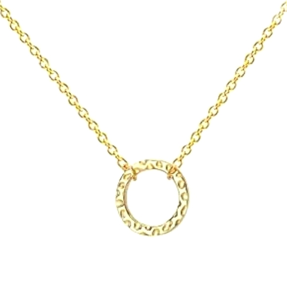 Ldurian 14K Dainty Gold Plated Minimal Karma Circle Necklace - Picture 1 of 6